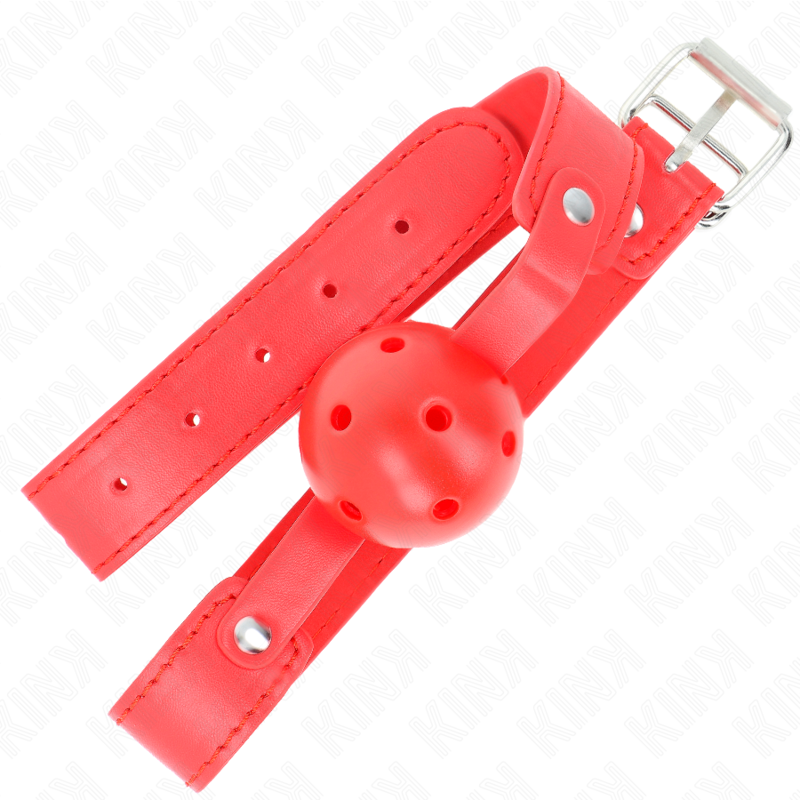 KINK - RED BREATHABLE BALL 4.5 CM GAG 65 x 2.5 CM - Amore24