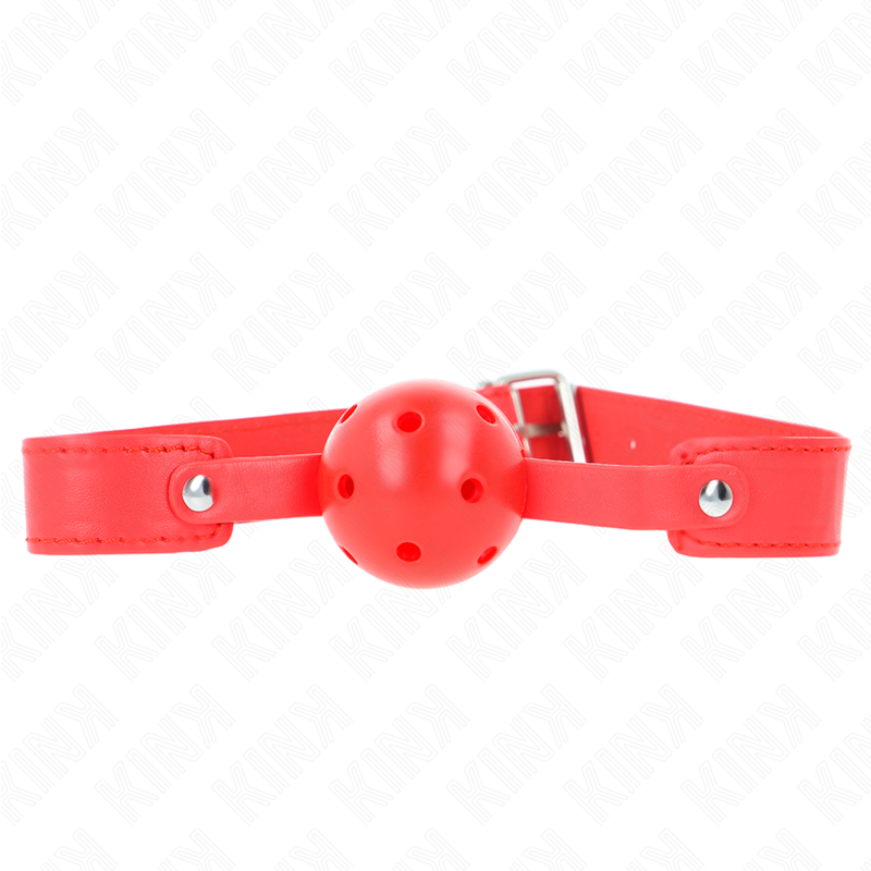 KINK - RED BREATHABLE BALL 4.5 CM GAG 65 x 2.5 CM - Amore24