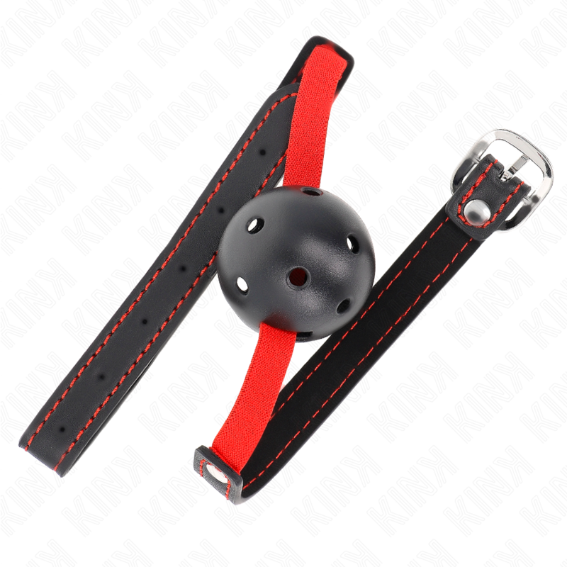 KINK - HOLLOW HARD MOUTH 4.5 CM GAG WITH ELASTIC BELT 56 x 1.5 CM - Amore24