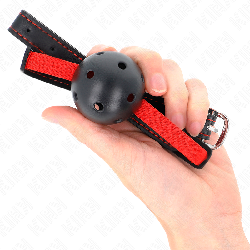 KINK - HOLLOW HARD MOUTH 4.5 CM GAG WITH ELASTIC BELT 56 x 1.5 CM - Amore24