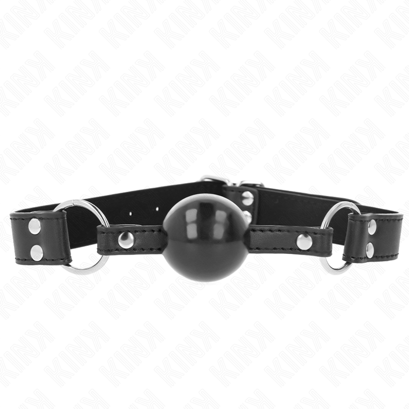 KINK - SOFT AND SOLID BALL 4 CM GAG WITH LEATHERETTE STRAP 62 x 2.5 CM ADJUSTABLE 42-58 CM - Amore24