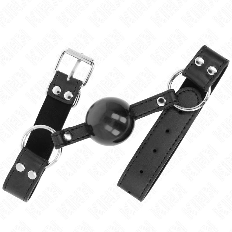 KINK - SOFT AND SOLID BALL 4 CM GAG WITH LEATHERETTE STRAP 62 x 2.5 CM ADJUSTABLE 42-58 CM - Amore24
