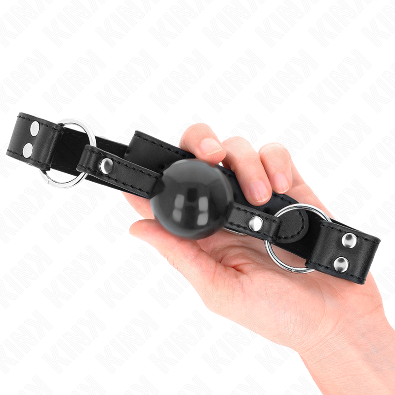 KINK - SOFT AND SOLID BALL 4 CM GAG WITH LEATHERETTE STRAP 62 x 2.5 CM ADJUSTABLE 42-58 CM - Amore24