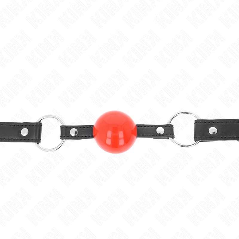 KINK - BALL 4 CM GAG WITH LOCK RED BALL BLACK STRAP 60 x 2 CM - Amore24