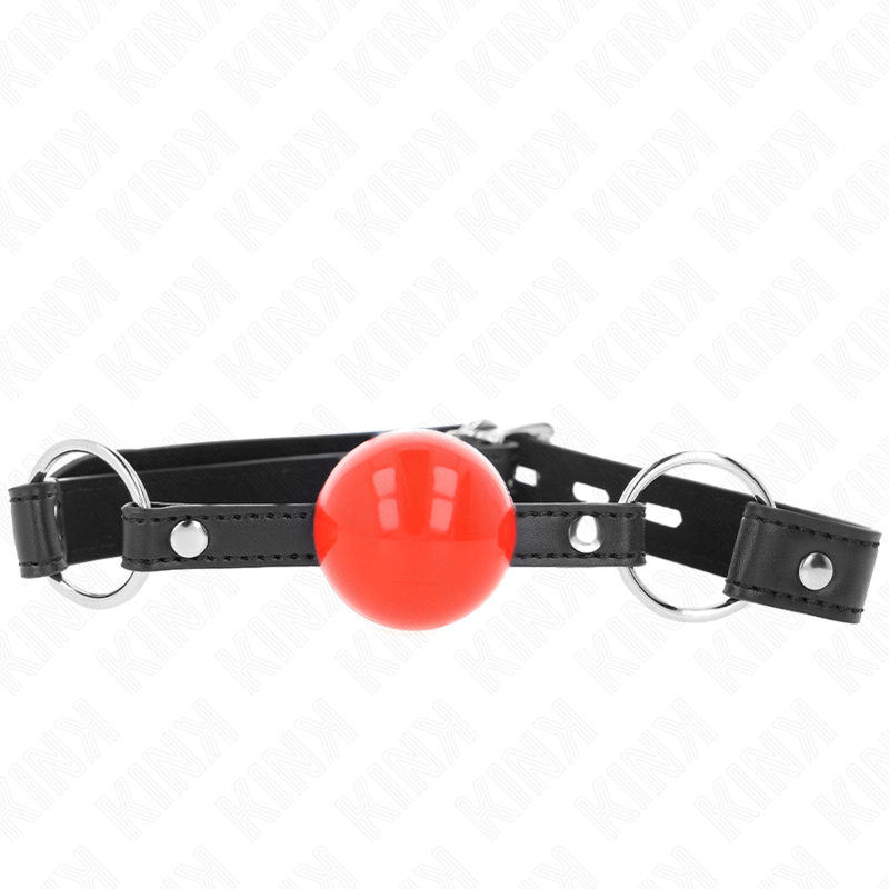 KINK - BALL 4 CM GAG WITH LOCK RED BALL BLACK STRAP 60 x 2 CM - Amore24