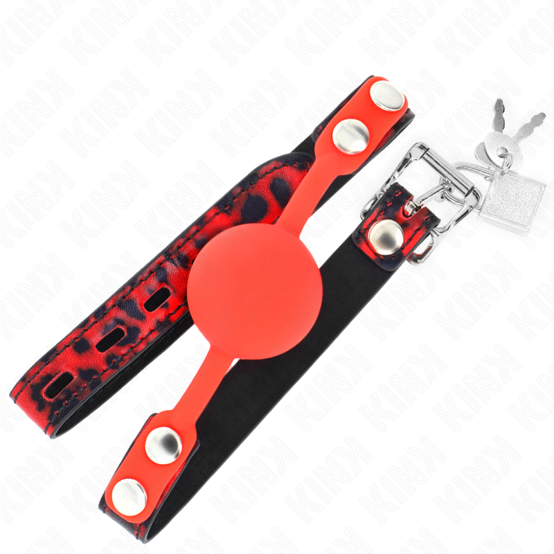 KINK - MODEL 2 SILICONE BALL 4 CM GAG WITH LOCK 60 x 2 CM - Amore24