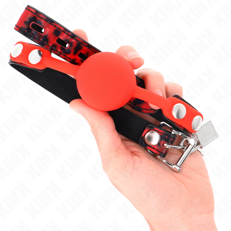 KINK - MODEL 2 SILICONE BALL 4 CM GAG WITH LOCK 60 x 2 CM - Amore24