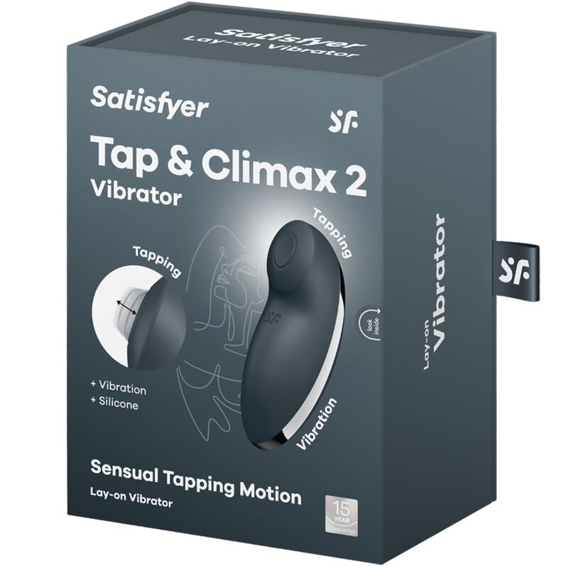 SATISFYER - TAP & CLIMAX 2 VIBRATOR & STIMULATOR GREY - Amore24