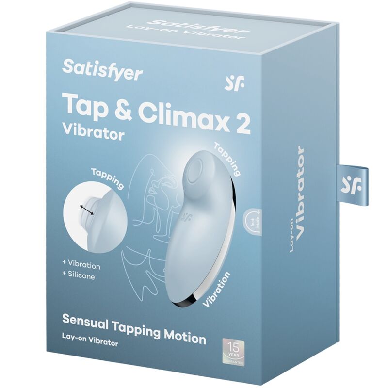 SATISFYER - TAP & CLIMAX 2 VIBRATOR & STIMULATOR BLUE - Amore24