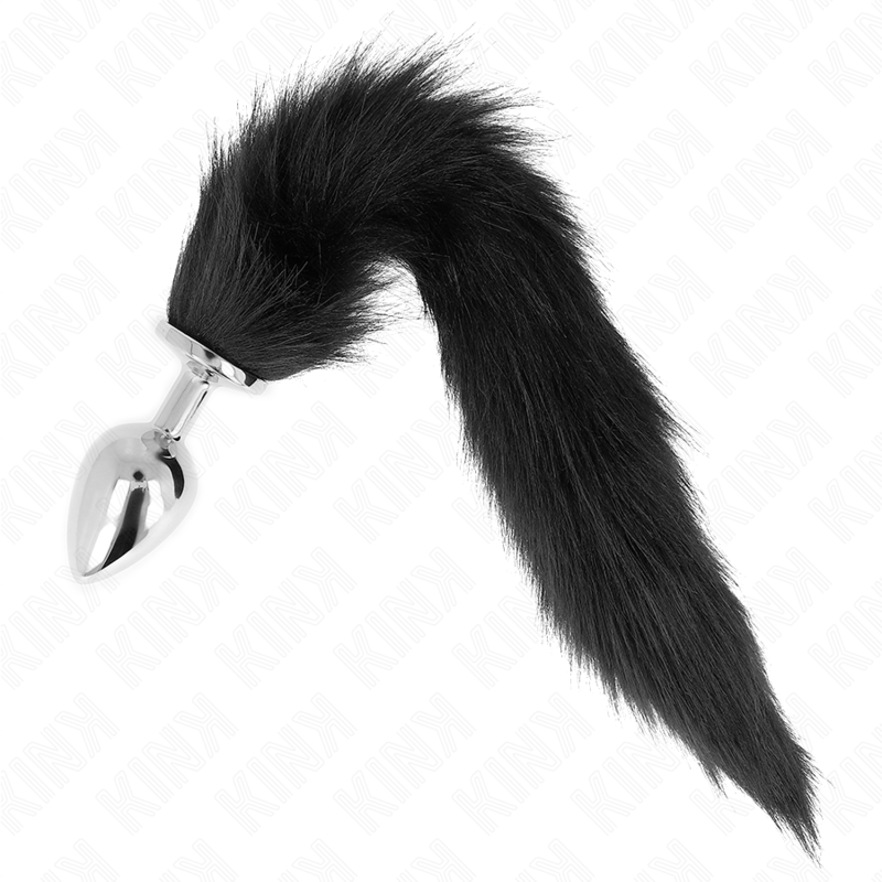 KINK - ANAL PLUG SIZE L 10 X 4 CM WITH SYNTHETIC TAIL 40 CM BLACK - Amore24