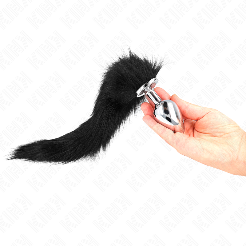 KINK - ANAL PLUG SIZE L 10 X 4 CM WITH SYNTHETIC TAIL 40 CM BLACK - Amore24