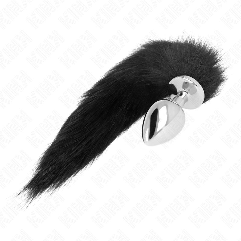 KINK - ANAL PLUG SIZE L 10 X 4 CM WITH SYNTHETIC TAIL 40 CM BLACK - Amore24