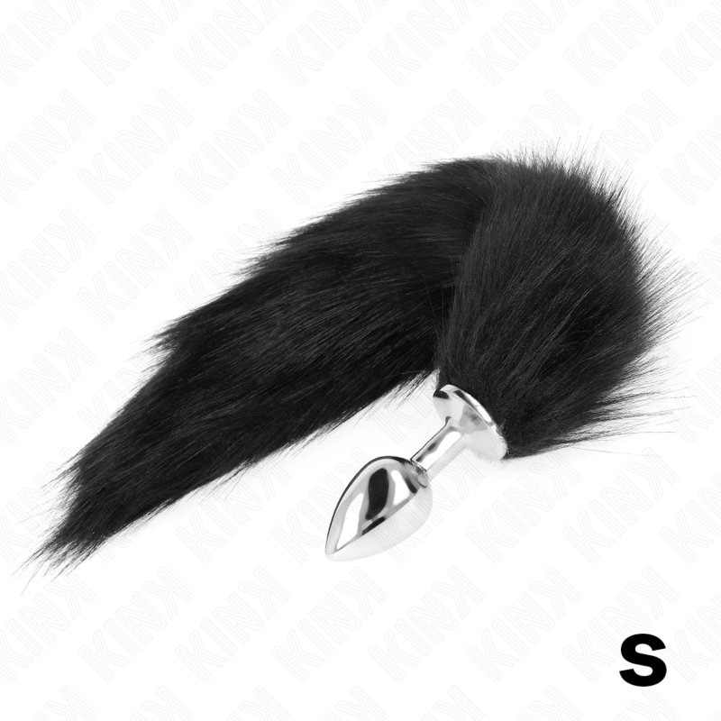 KINK - ANAL PLUG SIZE S 7 X 3 CM WITH SYNTHETIC TAIL 40 CM BLACK - Amore24