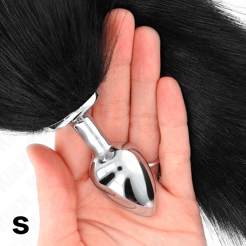 KINK - ANAL PLUG SIZE S 7 X 3 CM WITH SYNTHETIC TAIL 40 CM BLACK - Amore24