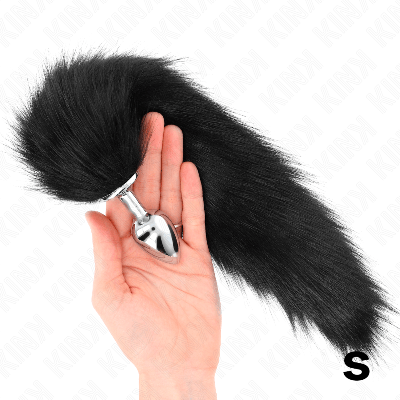 KINK - ANAL PLUG SIZE S 7 X 3 CM WITH SYNTHETIC TAIL 40 CM BLACK - Amore24
