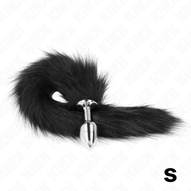 KINK - ANAL PLUG SIZE S 7 X 3 CM WITH SYNTHETIC TAIL 40 CM BLACK - Amore24