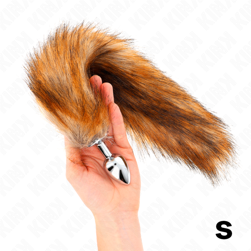 KINK - ANAL PLUG SIZE S 7 X 3 CM WITH SYNTHETIC TAIL 40 CM BROWN - Amore24