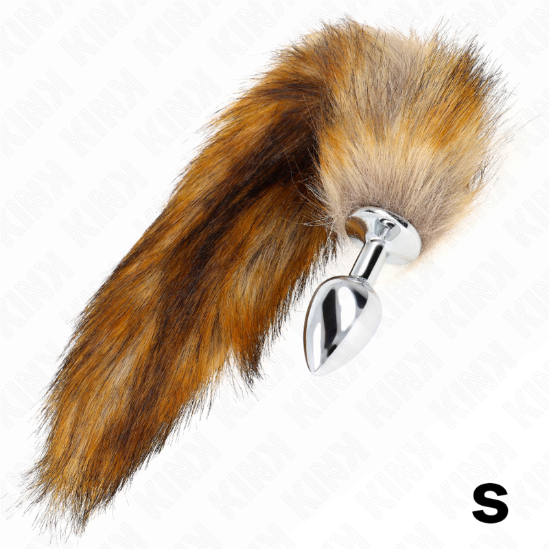 KINK - ANAL PLUG SIZE S 7 X 3 CM WITH SYNTHETIC TAIL 40 CM BROWN - Amore24