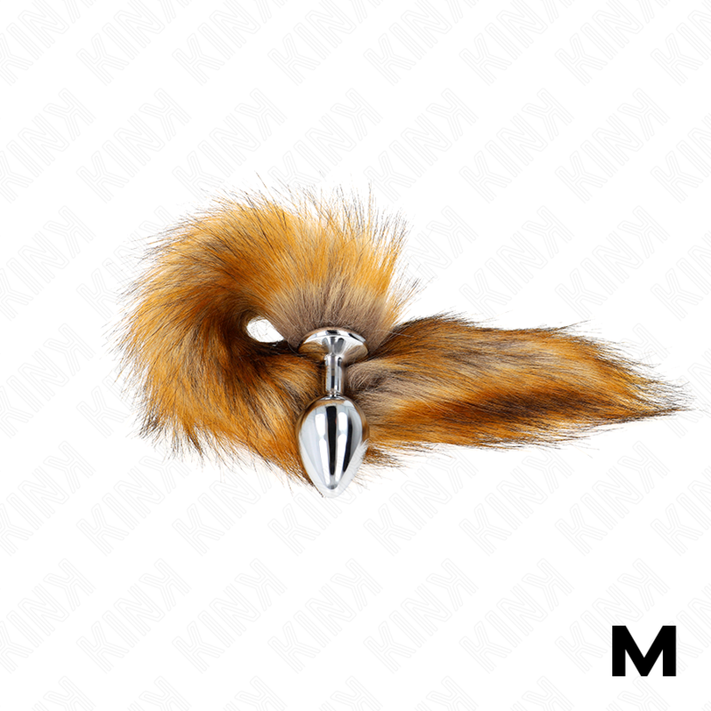 KINK - ANAL PLUG SIZE M 8 X 3.5 CM WITH SYNTHETIC TAIL 40 CM BROWN - Amore24