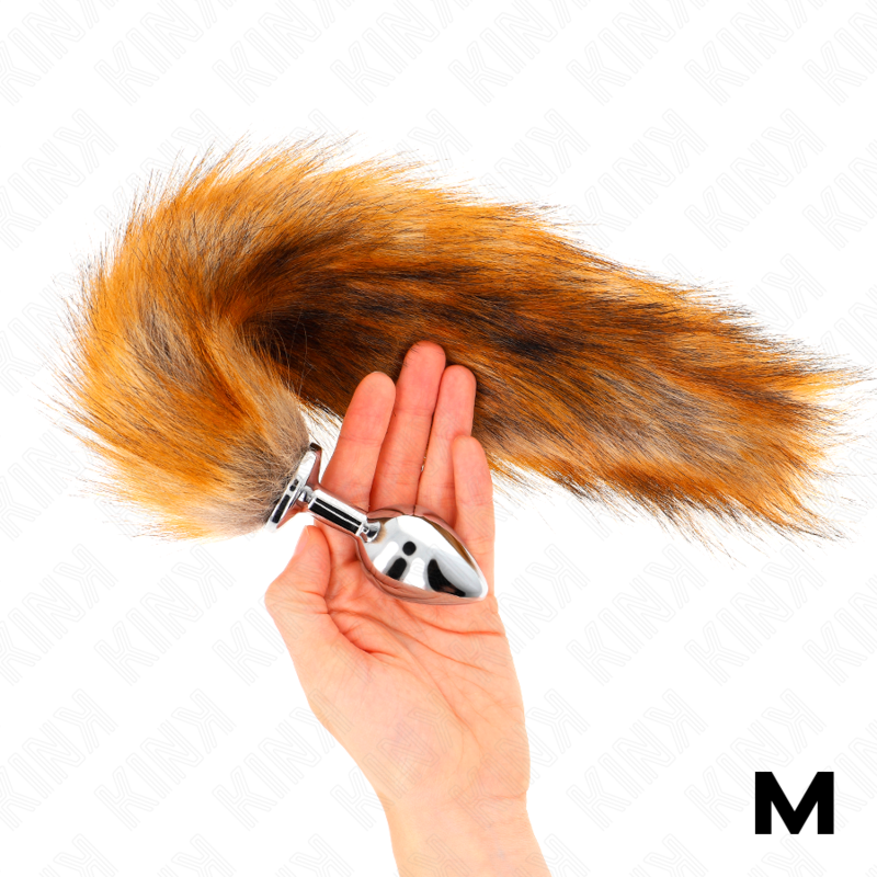 KINK - ANAL PLUG SIZE M 8 X 3.5 CM WITH SYNTHETIC TAIL 40 CM BROWN - Amore24