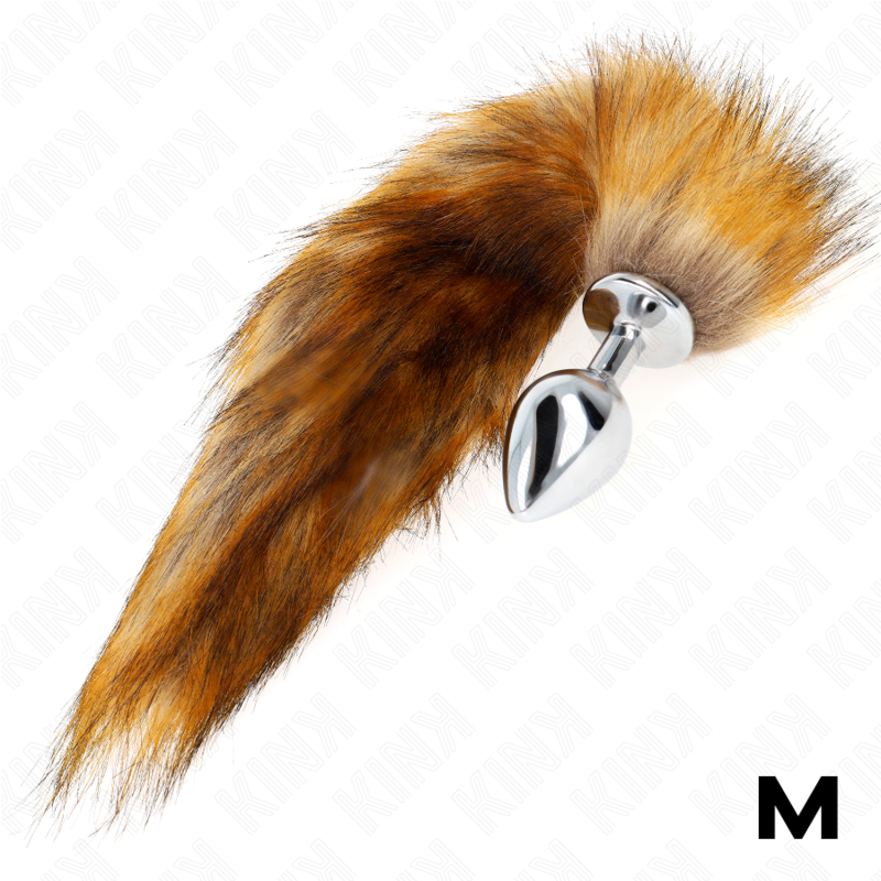 KINK - ANAL PLUG SIZE M 8 X 3.5 CM WITH SYNTHETIC TAIL 40 CM BROWN - Amore24