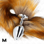 KINK - ANAL PLUG SIZE M 8 X 3.5 CM WITH SYNTHETIC TAIL 40 CM BROWN - Amore24