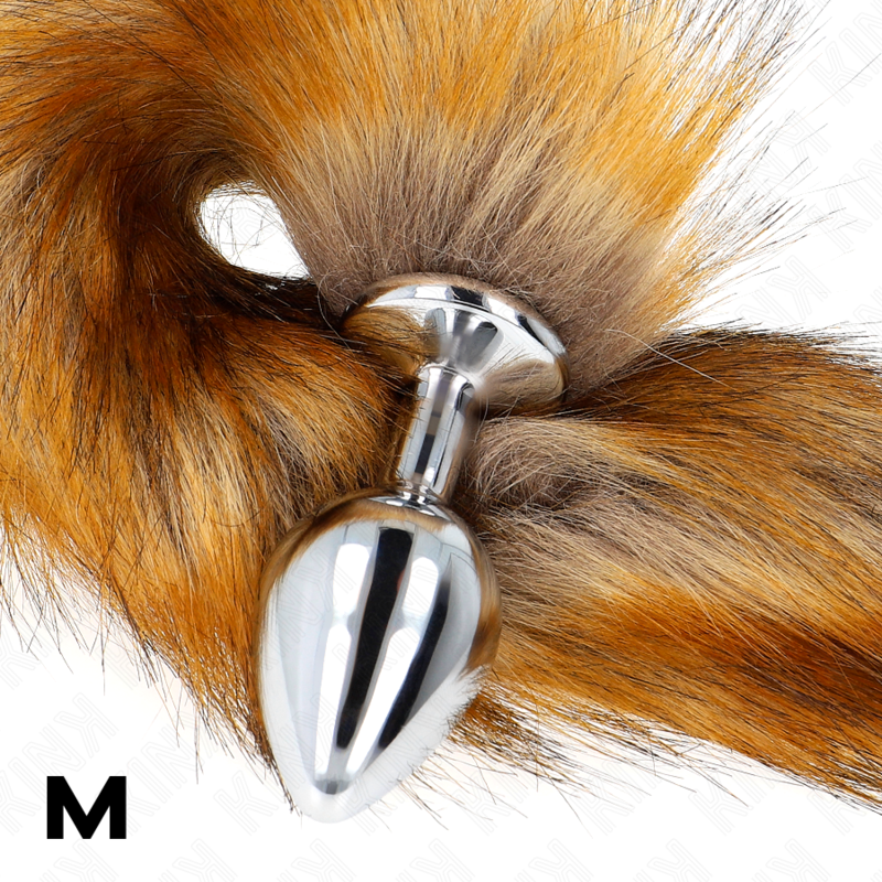KINK - ANAL PLUG SIZE M 8 X 3.5 CM WITH SYNTHETIC TAIL 40 CM BROWN - Amore24