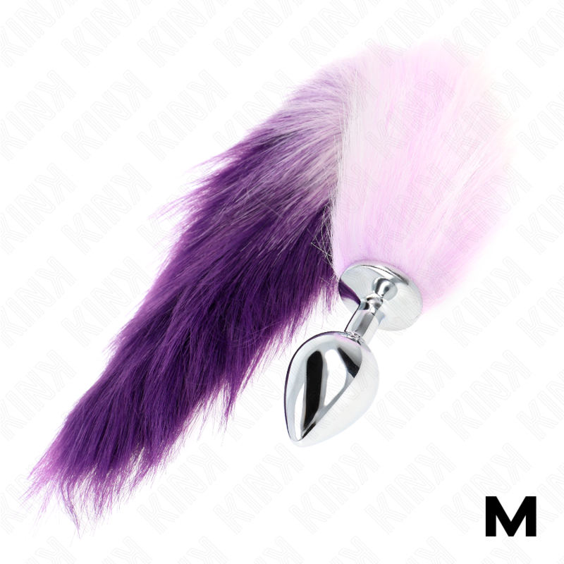 KINK - ANAL PLUG SIZE M 8 X 3.5 CM WITH SYNTHETIC TAIL 40 CM PURPLE - Amore24