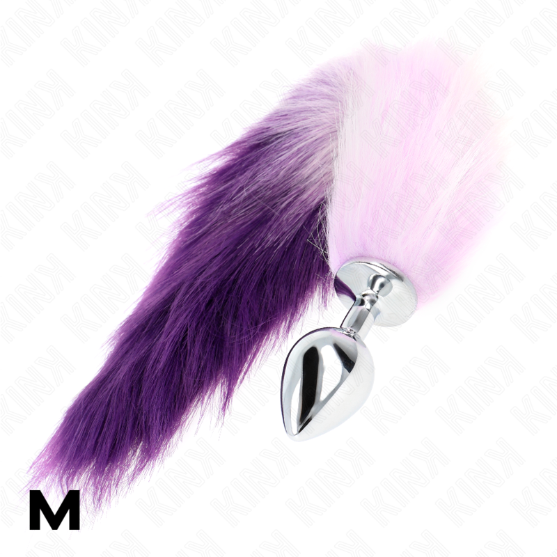 KINK - ANAL PLUG SIZE M 8 X 3.5 CM WITH SYNTHETIC TAIL 40 CM PURPLE - Amore24