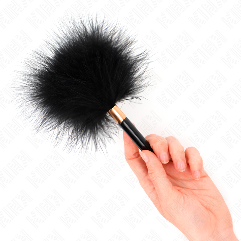 KINK - BLACK GOLD METAL TICKLE FEATHERS 18 CM - Amore24