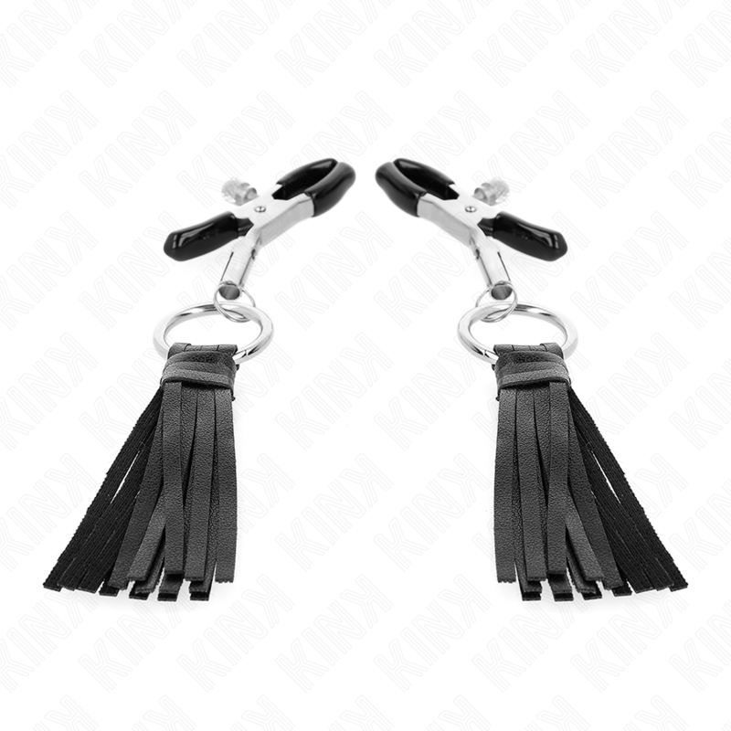 KINK - LEATHERETTE TASSEL NIPPLE CLAMPS 6 CM - Amore24