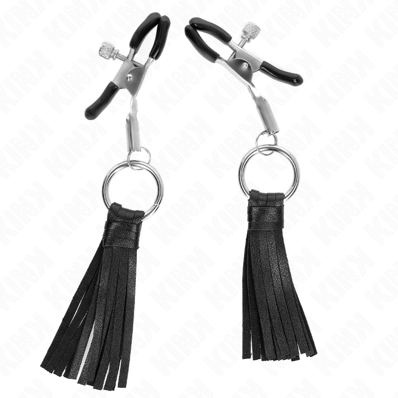 KINK - LEATHERETTE TASSEL NIPPLE CLAMPS 6 CM - Amore24