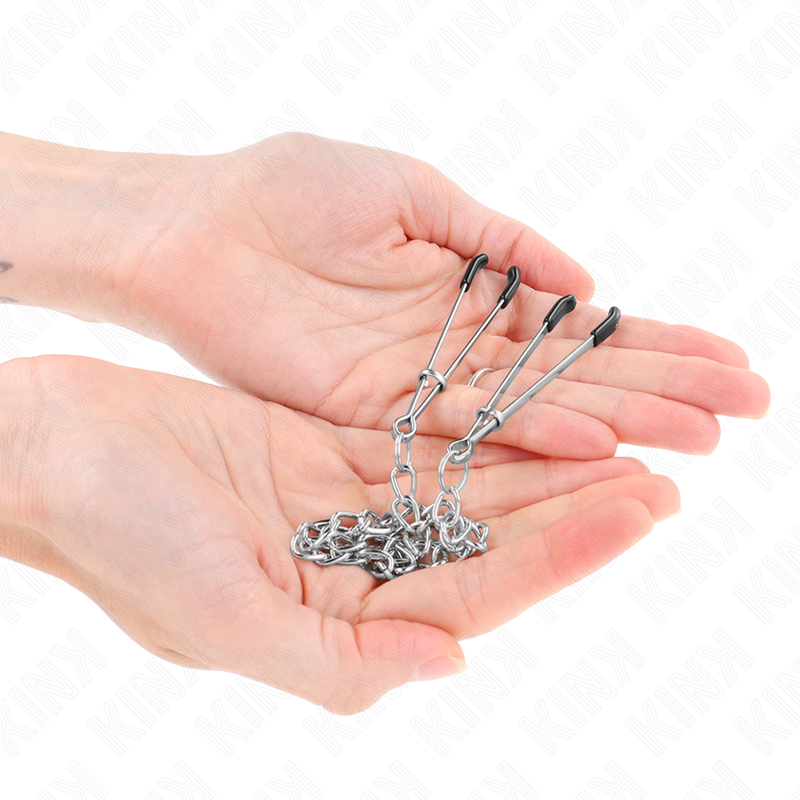 KINK - THIN NIPPLE CLAMPS WITH THICK CHAIN 30 CM - Amore24