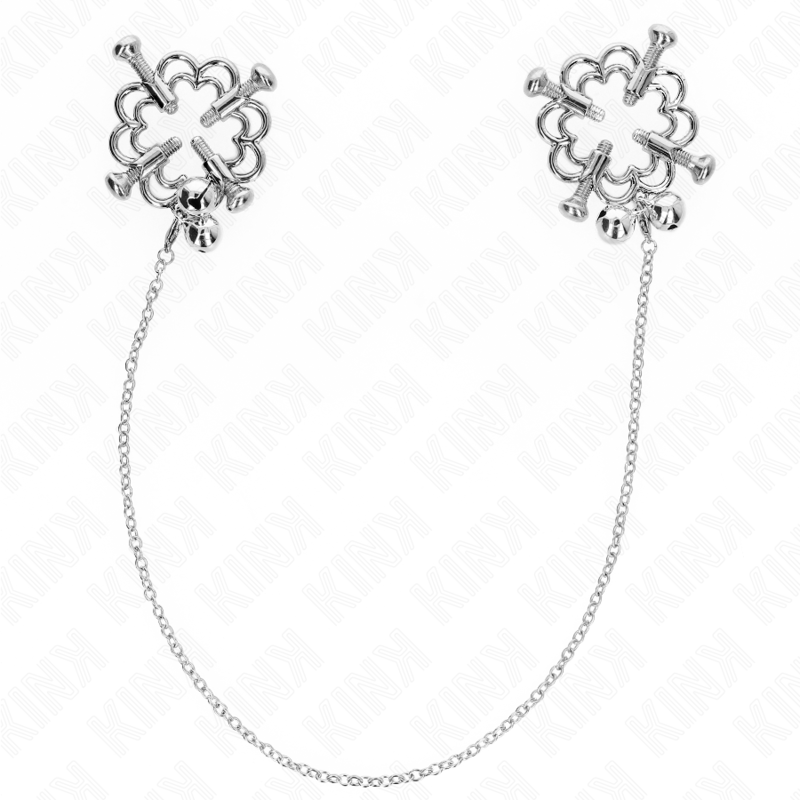 KINK - METAL FLOWER NIPPLE CLAMPS WITH CHAIN - Amore24