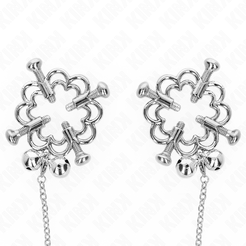KINK - METAL FLOWER NIPPLE CLAMPS WITH CHAIN - Amore24