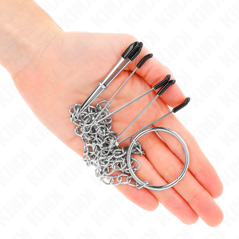 KINK - TRIPLE NIPPLE AND CLIT CLAMPS WITH CHAIN MODEL 1 - Amore24