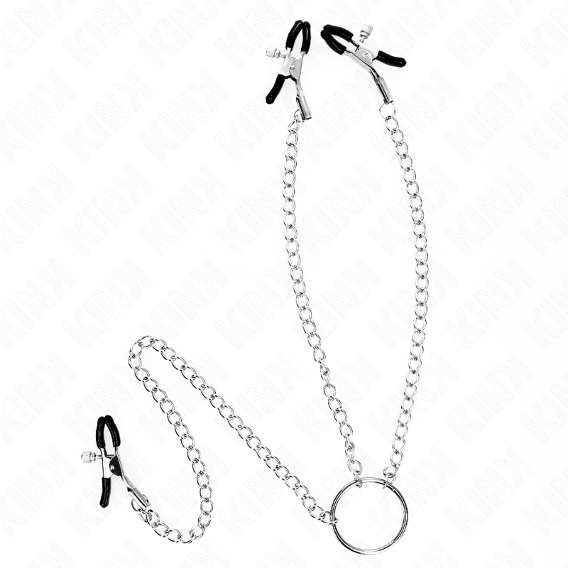 KINK - TRIPLE NIPPLE AND CLIT CLAMPS WITH CHAIN MODEL 0 - Amore24