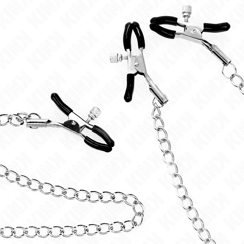 KINK - TRIPLE NIPPLE AND CLIT CLAMPS WITH CHAIN MODEL 0 - Amore24