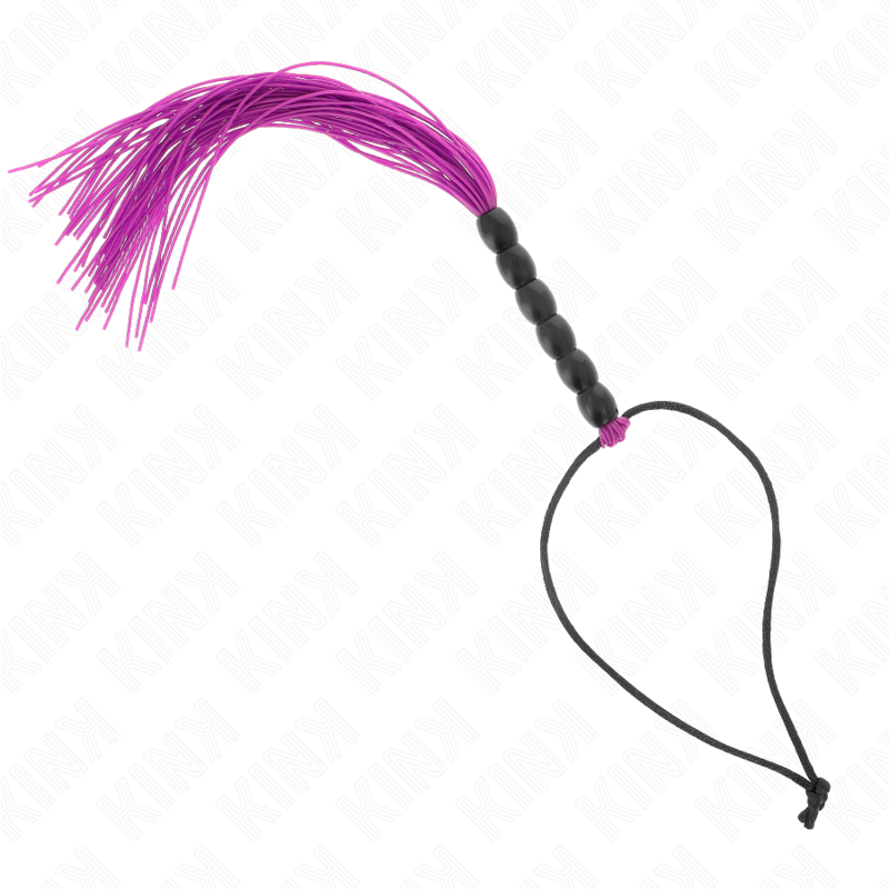 KINK - MINI SILICONE WHIP WITH 6 PURPLE BEADS 26 CM - Amore24
