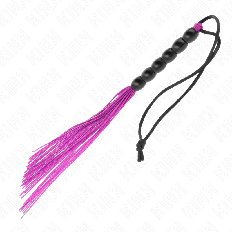 KINK - MINI SILICONE WHIP WITH 6 PURPLE BEADS 26 CM - Amore24