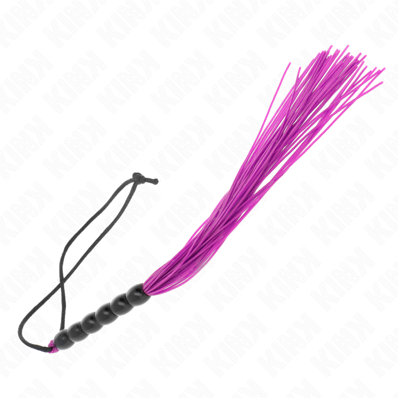 KINK - MINI SILICONE WHIP WITH 6 PURPLE BEADS 26 CM - Amore24