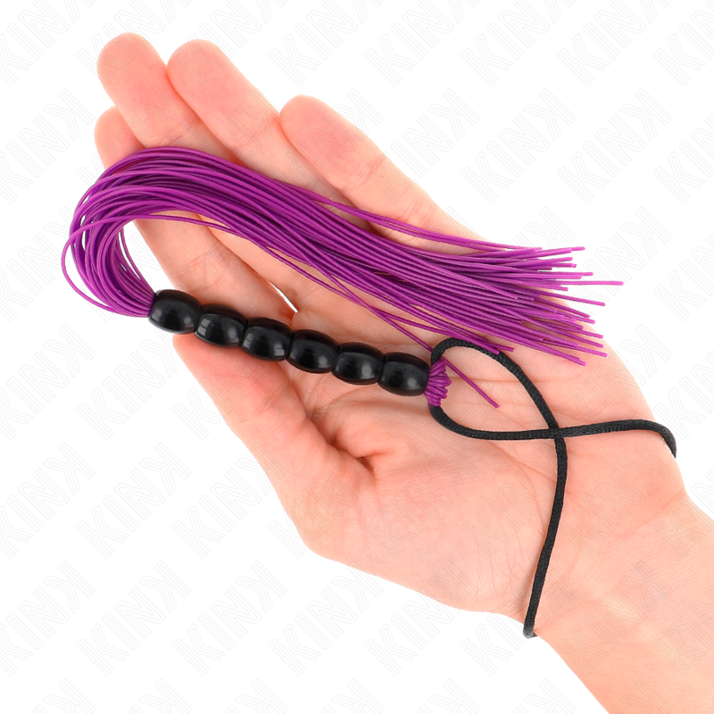 KINK - MINI SILICONE WHIP WITH 6 PURPLE BEADS 26 CM - Amore24