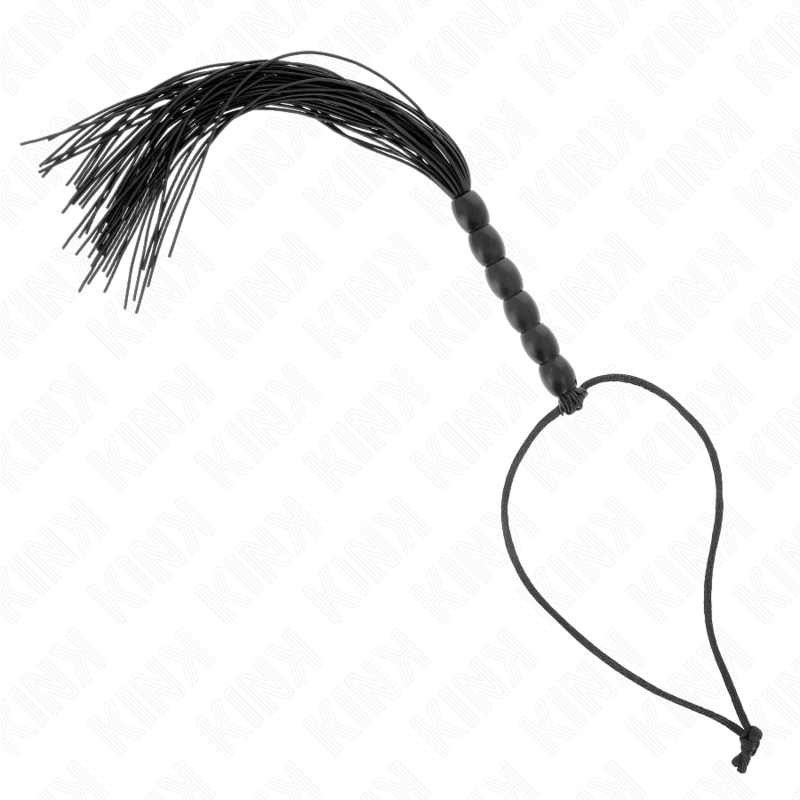 KINK - MINI SILICONE WHIP WITH 6 BLACK BEADS 26 CM - Amore24