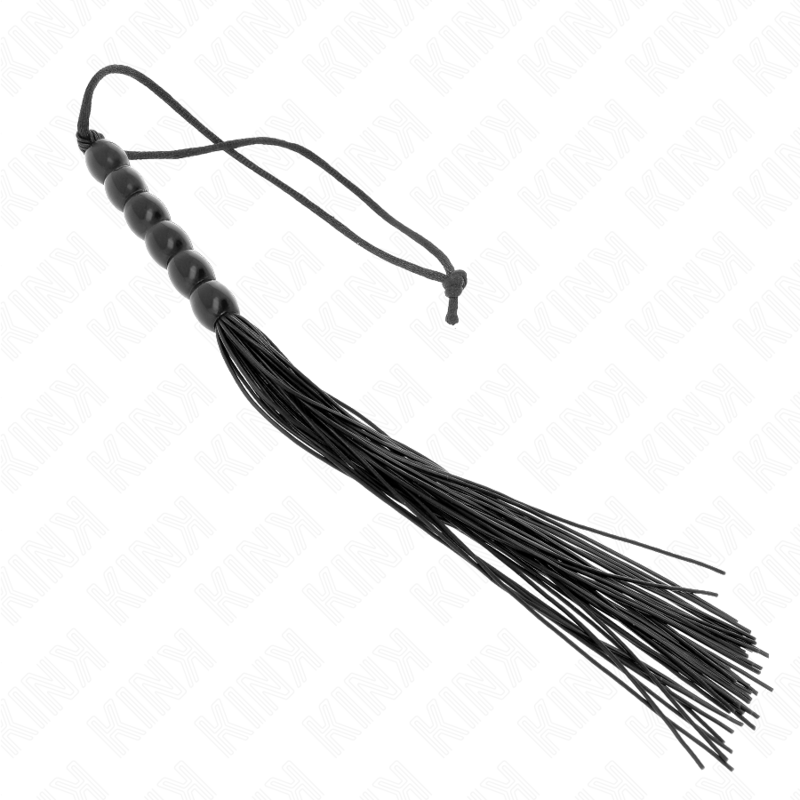KINK - MINI SILICONE WHIP WITH 6 BLACK BEADS 26 CM - Amore24
