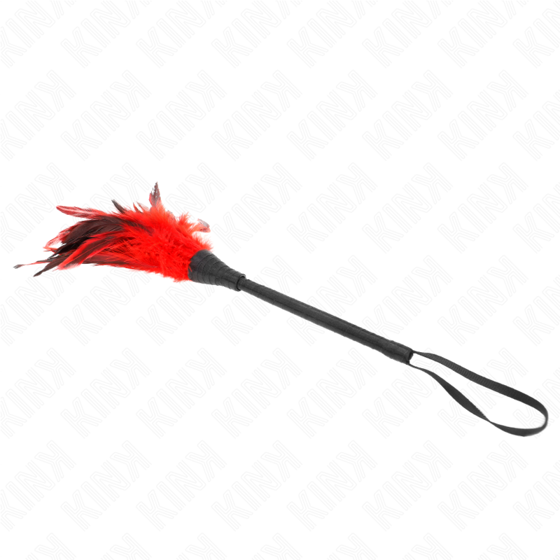 KINK - RED MAIDS HORN SHAPED TICKLE CHICKEN FEATHERS 36 CM - Amore24