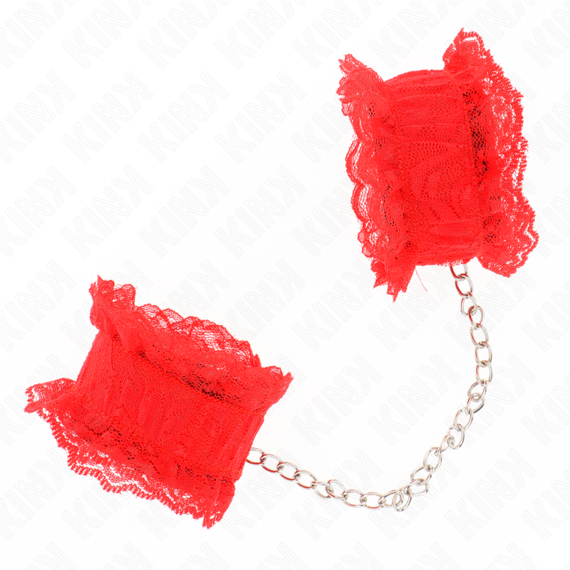 KINK - LACE ELASTIC WRIST RESTRAINTS RED - Amore24