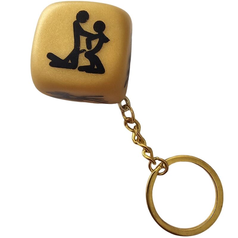 DIABLO PICANTE - GOLDEN DICE KEYCHAIN WITH POSES - Amore24