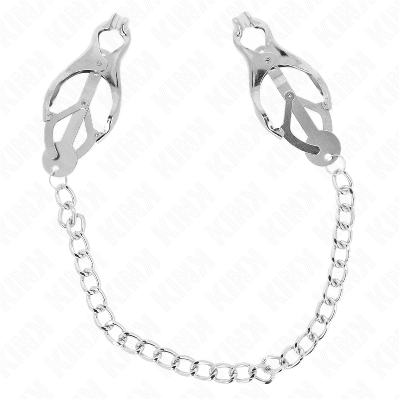 KINK - JAPANESE CLOVER NIPPLE CLAMPS WITH CHAIN SILVER 30 CM - Amore24