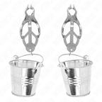 KINK - JAPANESE CLOVER NIPPLE CLAMPS WITH BUCKETS SILVER - Amore24
