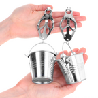 KINK - JAPANESE CLOVER NIPPLE CLAMPS WITH BUCKETS SILVER - Amore24